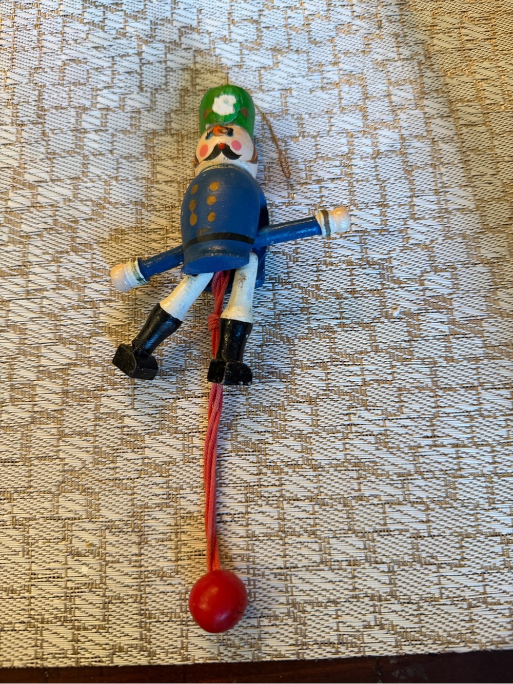 Vintage jumping jack Christmas ornament